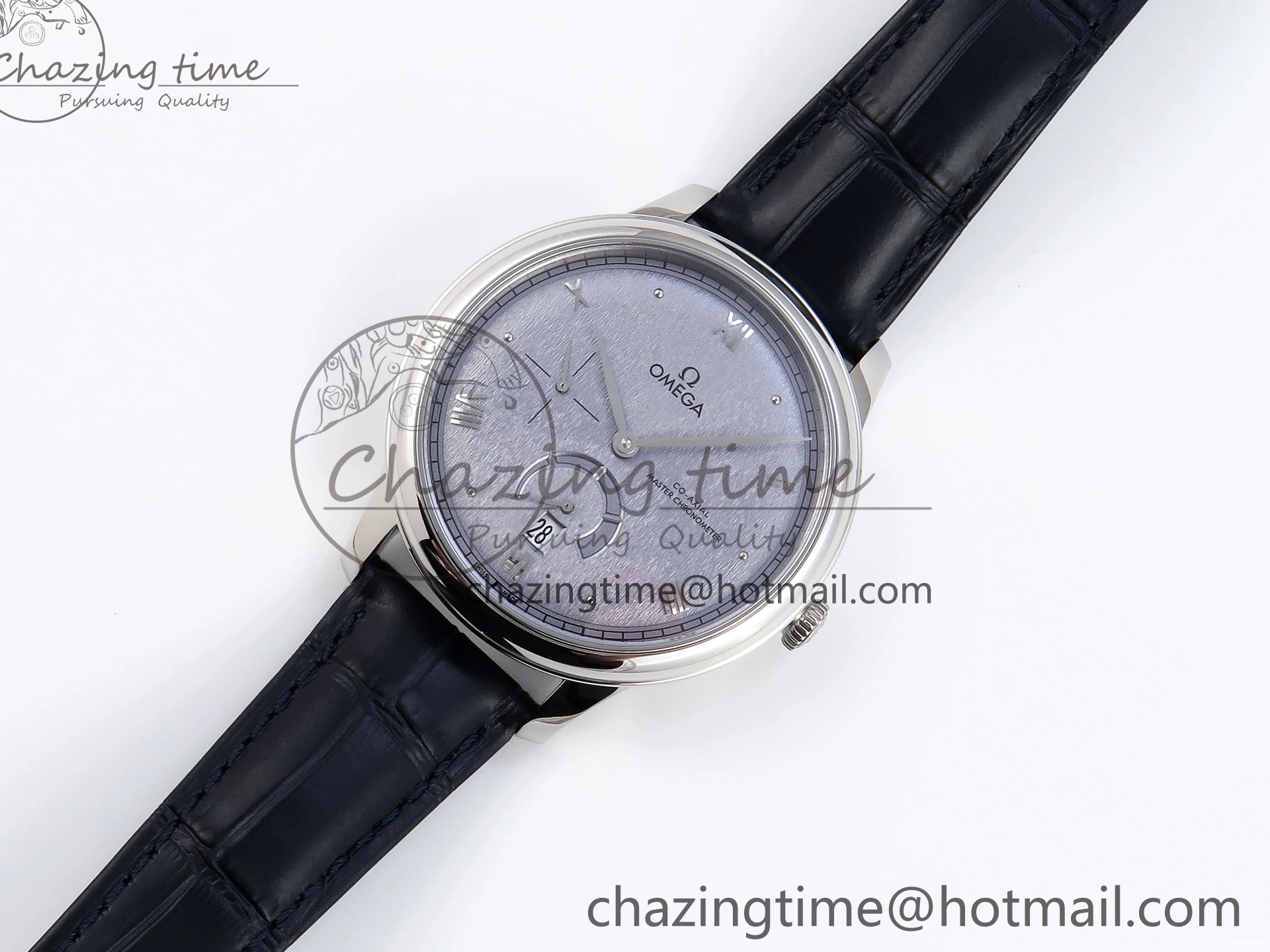 0413 Trendsetting De Ville Power Reserve SS MKF 1:1 Best Edition Blue Textured Dial on Black Leather Strap A 7742